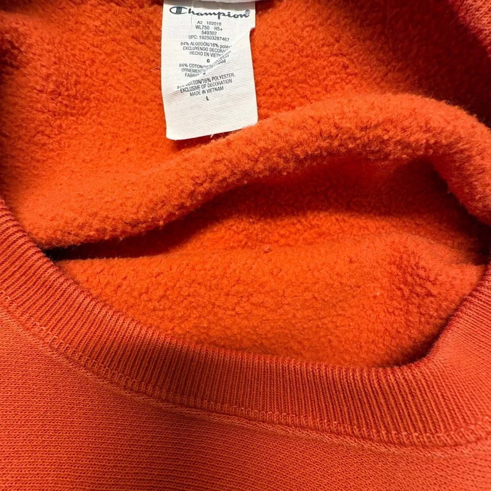Champion Vibrant Orange Long Sleeve Crop Top Size Large - Picture 7 of 7